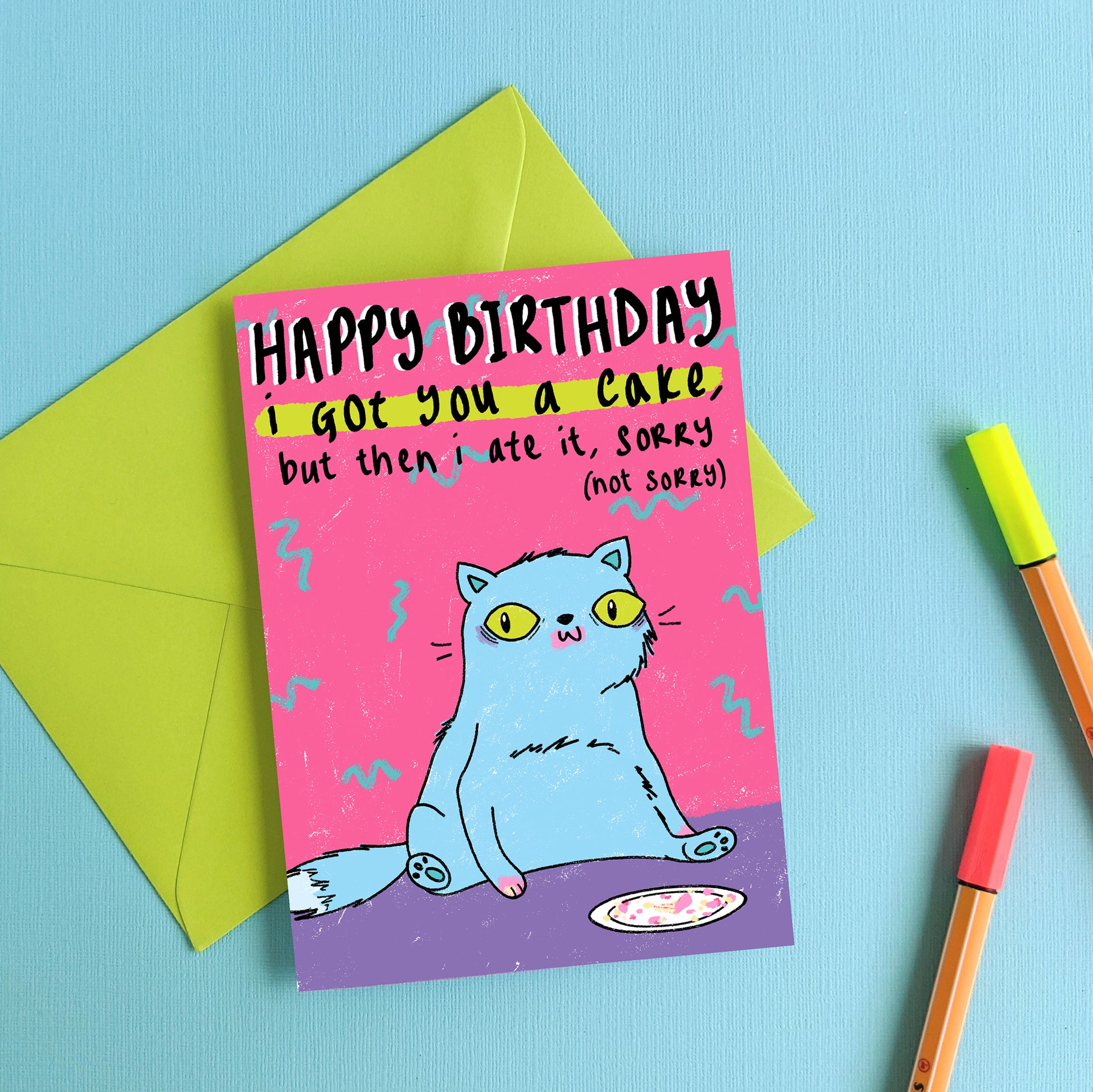 Funny Birthday Card Cat Joke 