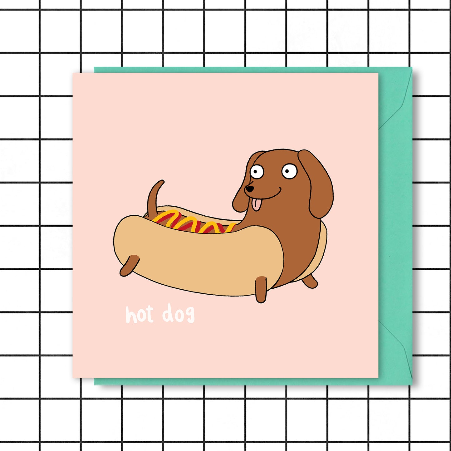 Funny Hot Dog Dachshund Card 