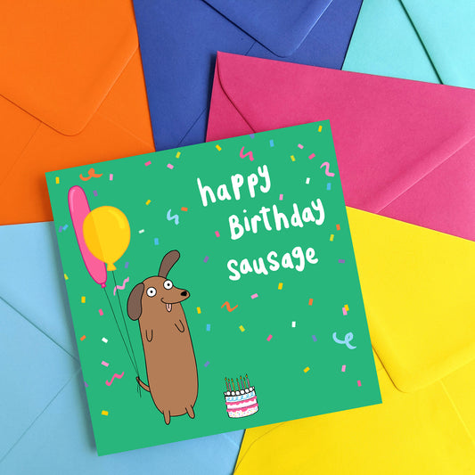 Funny Birthday Card Sausage Dog 