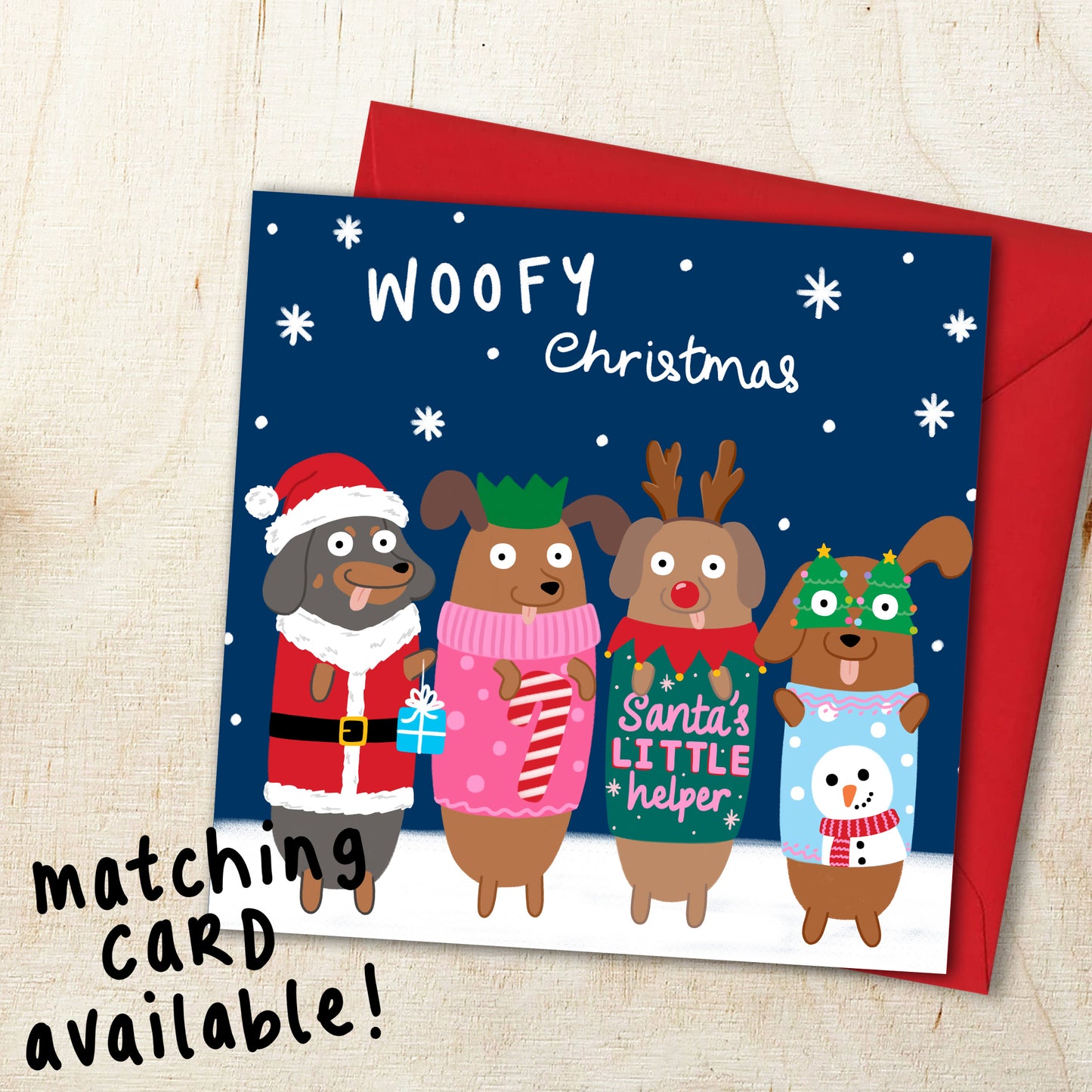 Sausage Dogs Woofy Christmas Gift Wrapping Paper