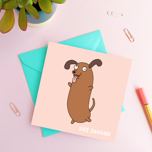 Silly Sausage Dachshund Dog Card