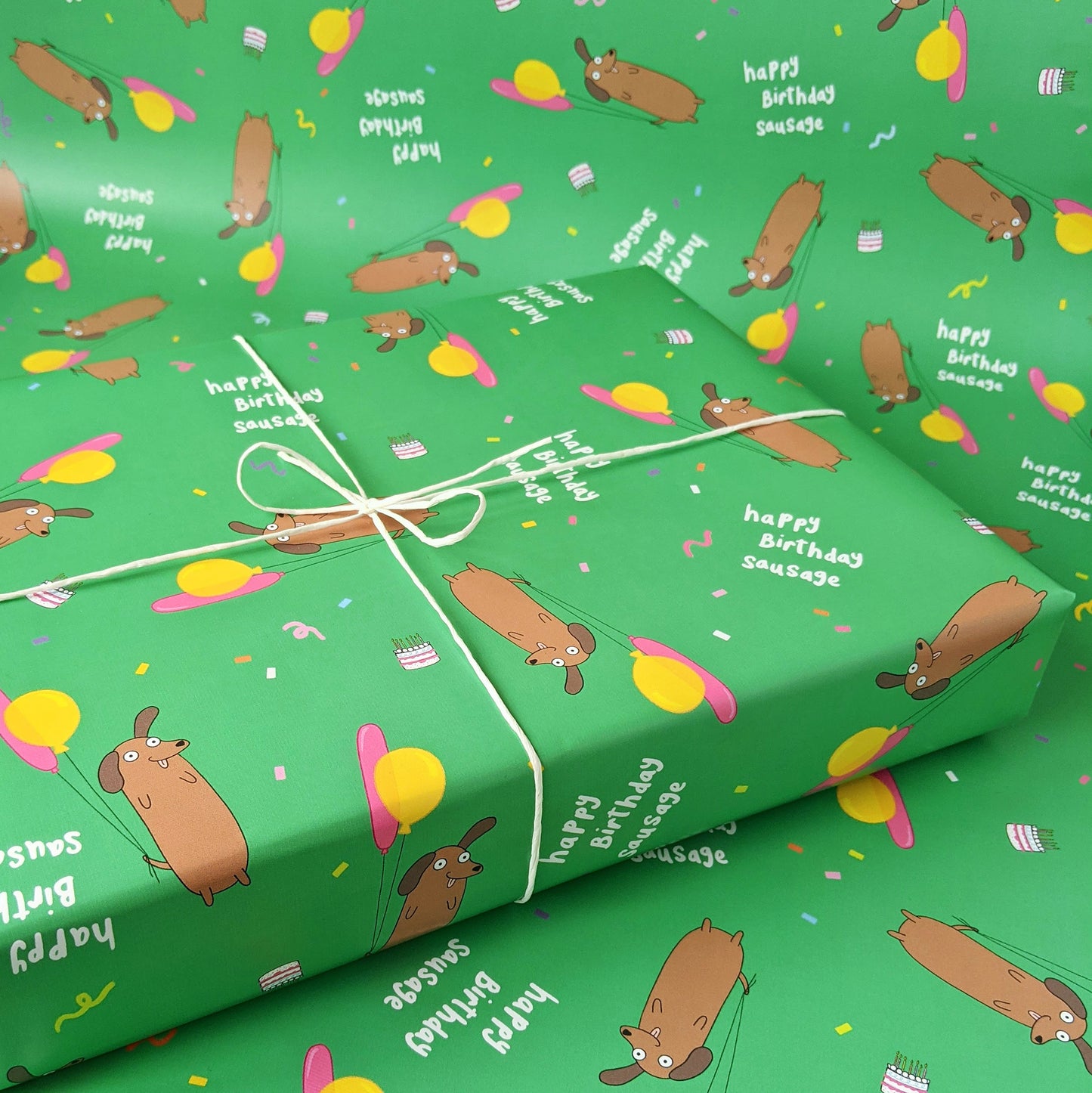 Happy Birthday Sausage Dog Gift Wrapping Paper