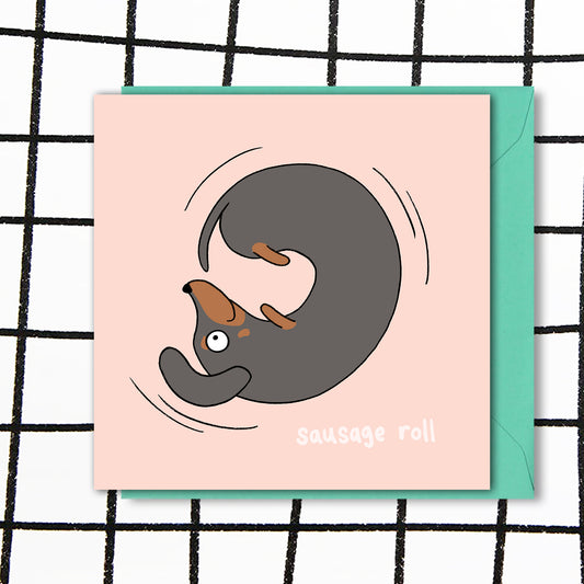 Sausage Roll Dachshund Dog Card