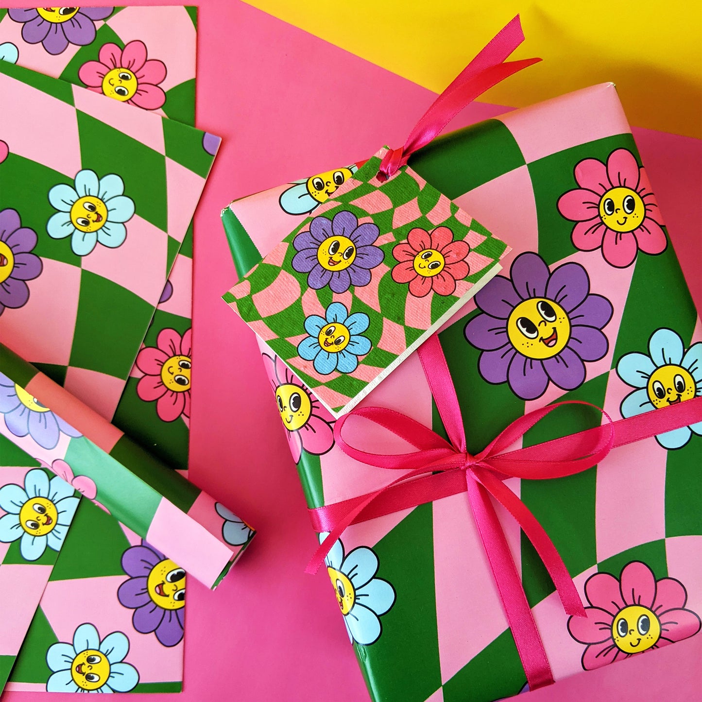 flowers gift wrap paper grow with the flow 