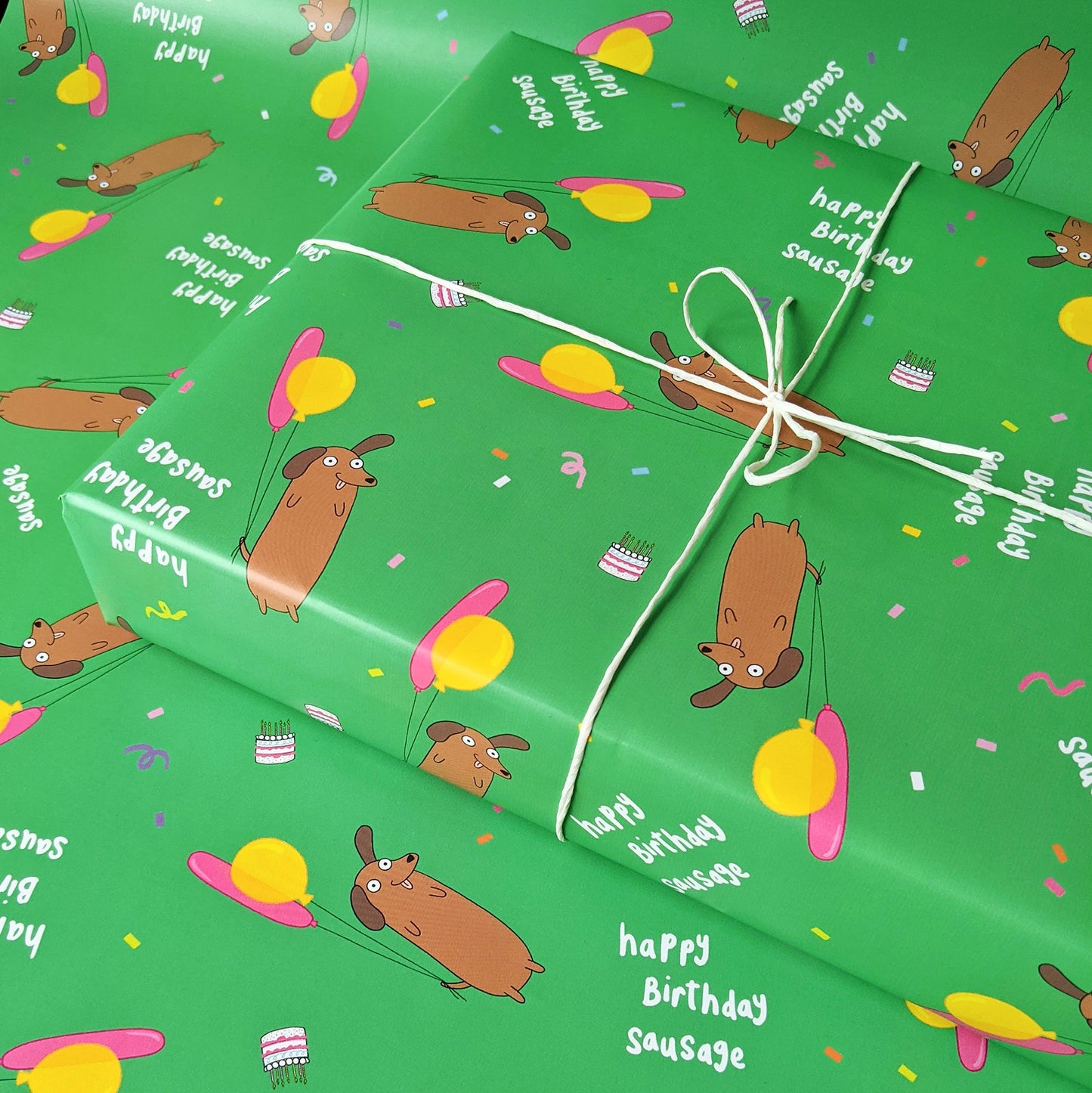 Happy Birthday Sausage Dog Gift Wrapping Paper