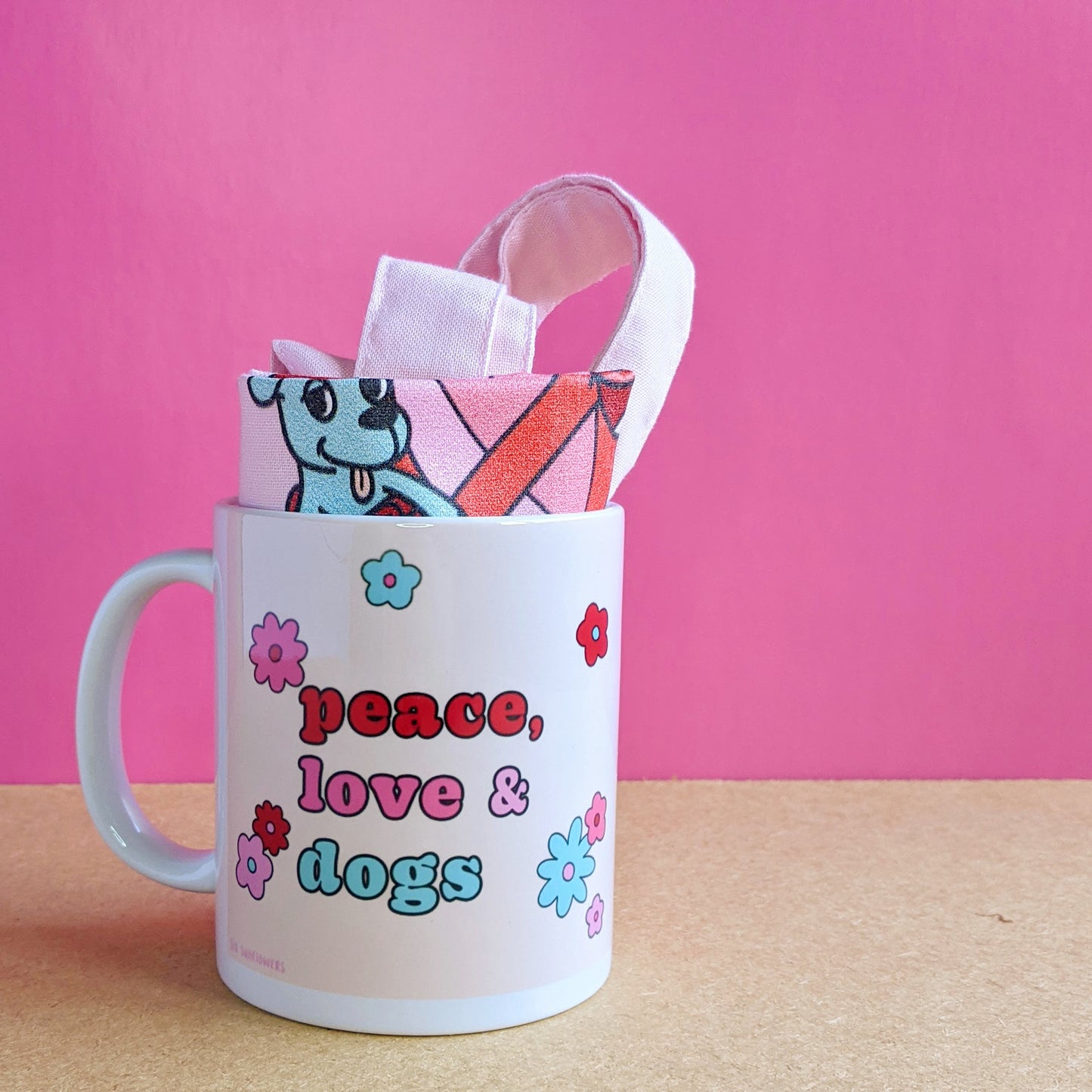 peace love dogs gifts mug tote bag 