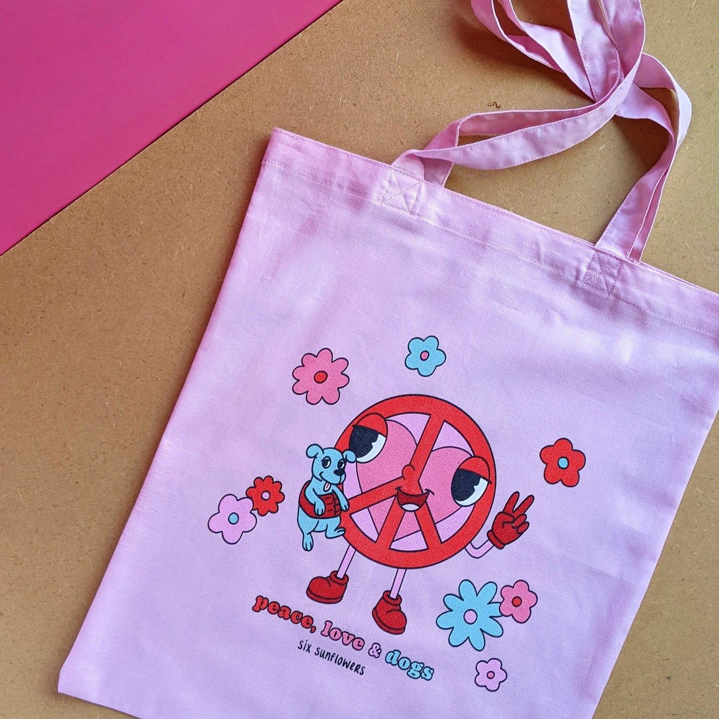 peace love dogs tote bag eco friendly
