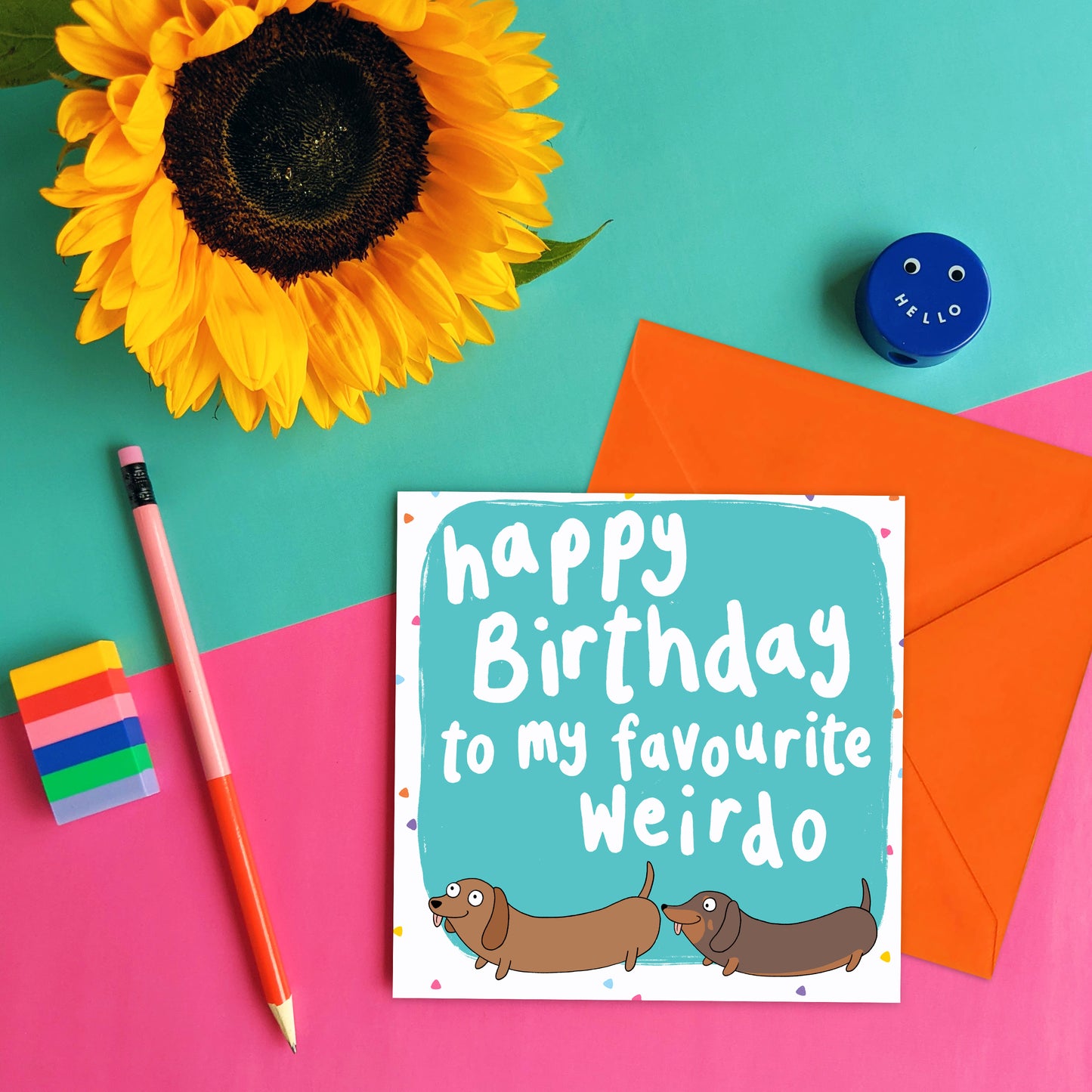 Favourite Weirdo Sausage Dogs Birthday Card